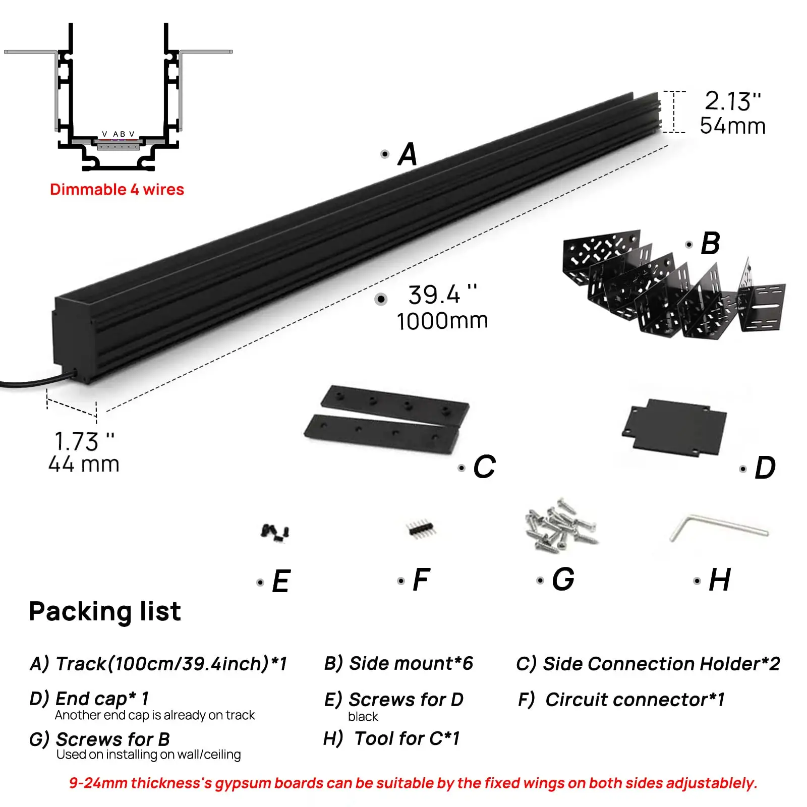 Set lampu dalam ruangan tersembunyi 48v, lampu jalur garis komersial rumah led, lampu jalur magnetik