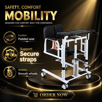 Matériel de réadaptation : Chaise de transfert mobile pour fauteuil roulant, classe II, capacité 150 kg, aides à la mobilité, conception pratique