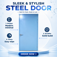 Puerta Interior Hermética de Acero Industrial Preacabada para Hospitales, Residencias, Apartamentos, Comercios, con Certificación CE e ISO
