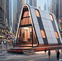 Conteneur modulaire intelligent en acier Maison capsule spatiale préfabriquée Architecture moderne Capsule triangulaire Chambre Villa victorienne