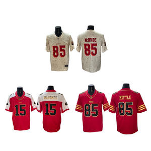 Maglie da Football americano ricamate da uomo a buon mercato all'ingrosso magliette sportive da <span class=keywords><strong>Rugby</strong></span> a pieno titolo #85 KITTLE #15 mahomes - Product Image 1