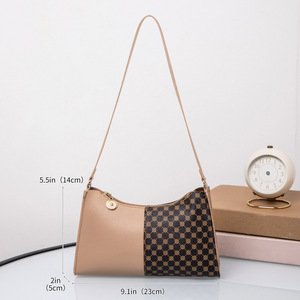 Bolso de Hombro Simple y Moderno de PU con Cierre para Mujer, Uso Diario, Diseño de Combinación de Colores, Venta al Por Mayor Tanjing - Product Image 2