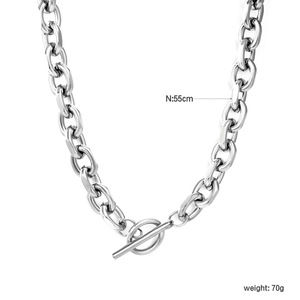 Men's Chunky Cuban Chain Necklace Stainless Steel OT Buckle Hip Hop Style Fashion Jewelry Leisure Gift Wearable Accessory - Product Image 5