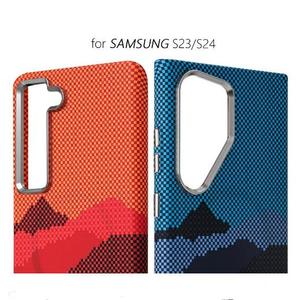 Funda Rígida Para Samsung S24 <span class=keywords><strong>S23</strong></span> Ultra, Ultradelgada Con Textura de Fibra de Carbono Kevlar, Carga Magnética Inalámbrica y Sensación al Tacto Como la Piel - Product Image 4