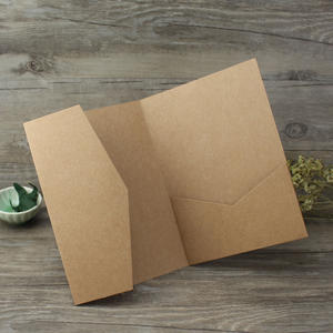 Sobre triple de bolsillo Kraft personalizado al por mayor para tarjetas de felicitación de <span class=keywords><strong>invitación</strong></span> de boda - Product Image 6