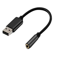Konverter Audio USB untuk Kabel Transmisi Mikrofon Pengontrol PS4 untuk Kabel Audio-Output PC