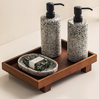 Plateau de rangement en bois rectangulaire sur pieds surélevés pour comptoir de salle de bain, cuisine, parfums et savons