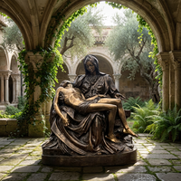Madonna et enfant en bronze inspirés de Michel-Ange - Sculpture religieuse entièrement personnalisée avec livraison et installation par des experts