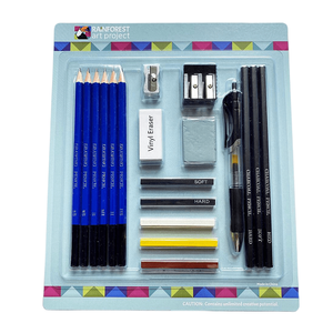 Ensemble de 19 crayons d'art pour dessin et croquis: idéal pour les débutants, les enfants ou tout artiste <span class=keywords><strong>en</strong></span> <span class=keywords><strong>herbe</strong></span>-comprend un crayon et un bâton <span class=keywords><strong>en</strong></span> Graphite - Product Image 1