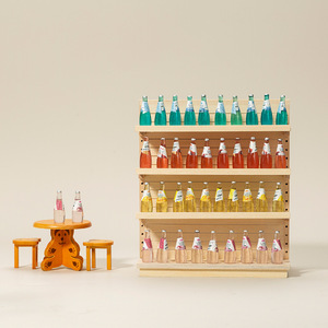 1:12 Mini modelo de bolsillo casa de muñecas de madera miniaturas embriones de doble cara estante de almacenamiento de supermercado montado - Product Image 2