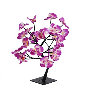 Luces LED Decorativas Premium para Árbol de Orquídeas <span class=keywords><strong>Phalaenopsis</strong></span> con Ramas Negras <span class=keywords><strong>en</strong></span> Forma de Z Pequeñas, Luz Púrpura - Product Image 4