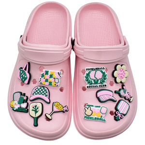 Abalorios personalizados para zapatillas de pickleball, estilo deportivo de verano, bonitos accesorios rosas y verdes para zuecos, regalos al por mayor - Product Image 2