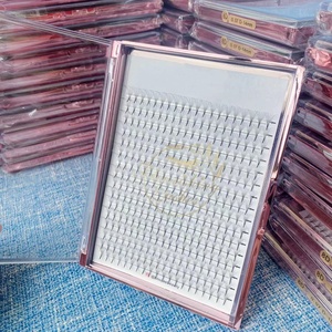 Ciglia a ventaglio fatte a mano nere scure a 12 file con base appuntita, ciglia super folte e vistose, lunghezza mista 8-15mm, all'ingrosso - Product Image 6
