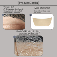 Masque facial en feuille de lifting non invasif, soluble dans l'eau, collagène hydrolysé, nano-or, bio-mimétique, fibre de cellulose en toile d'araignée