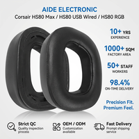 Coussinets d'oreille professionnels en peau d'agneau de remplacement pour casque Corsair HS80 Max HS80 USB filaire HS80 RGB, isolation phonique, mousse à mémoire de forme