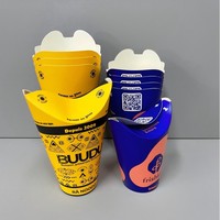 Gobelets en papier kraft imprimés sur mesure, biodégradables, pour emballages alimentaires à emporter, frites, gaufres aux œufs