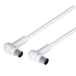 Cable de antena de TV de 1.5m en ángulo recto, macho-hembra. Perfecto para garantizar conexiones óptimas y sin interferencias. - Product Image 1