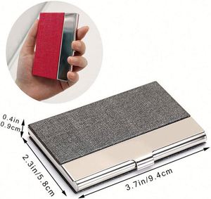 Unisex Business Name Card Holder Stainless Steel & PU <b>Leather</b> Credit Card <b>Case</b> Luxury Business Card <b>Case</b> - Product Image 5