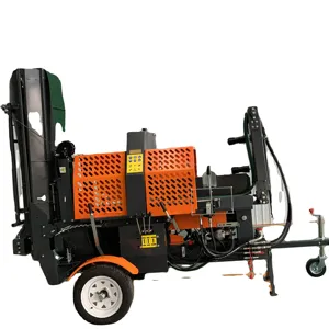 Powerful gas wood log cutter and splitter firewood processor with function lever