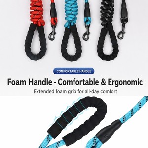 <span class=keywords><strong>Laisse</strong></span> pour <span class=keywords><strong>chien</strong></span> en nylon tressé multicolore sur mesure OEM, robuste, anti-traction, avec poignée rembourrée en mousse, réfléchissante, pour la promenade des animaux - Product Image 2
