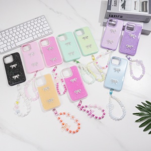 <span class=keywords><strong>Custodia</strong></span> Protettiva di Lusso in TPU con Fiocco e Brillantini per <span class=keywords><strong>Apple</strong></span> <span class=keywords><strong>iPhone</strong></span> 17 Pro Max, Include Supporto per Telefono, Confezionata in OPP - Product Image 1