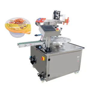 Batch production automatic cup sealing machine for hummus porridge bubble tea