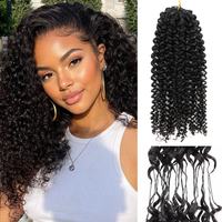 Extensions de cheveux humains Originea Kinky Curly Feather Crochet pré-séparées pour tresses, petites spirales bouclées au crochet pour femmes