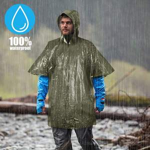 Firstime garde au chaud imperméable Pe à capuche réfléchissant isolation thermique Camouflage d'urgence <span class=keywords><strong>Poncho</strong></span> en papier d'aluminium pour la survie - Product Image 5