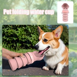 Bouteille d'eau portable de haute qualité pour animaux de compagnie, de qualité alimentaire, pour les voyages en plein air, gourde pliable en silicone pour chien, pour la promenade - Product Image 3