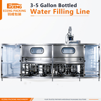 Ligne de remplissage d'eau en gallon à haute efficacité 450BPH, compatible avec les barils de 18,9 L et 20 L, pour usine d'eau minérale, solution clé en main