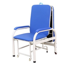 Chaise-lit médicale à double usage, en acier laminé à froid, pliable, portable, pour hôpital, maison, bureau - Product Image 2
