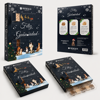 Boîte en papier personnalisée pour calendrier de l'avent pour chiens/chats, boîte cadeau pliable en une seule pièce pour les surprises de Noël