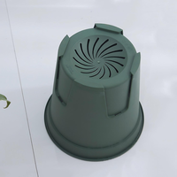 Pot Tanam Plastik PP Bulat Modern Putih Hijau 15-28CM untuk Pembibitan Bunga, Tanaman Rumah, dan Kebun