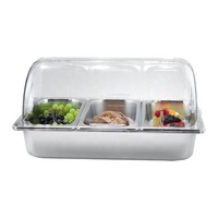 YD FDW Edelstahl NSF-Zertifizierte Party- und Restaurant-Buffet-Ausrüstung Speisenwärmer-Vitrine mit Rolltop-Abdeckung