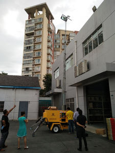 6M Handkurbel mast Diesel generator Mobiler Lichtmast 1000W <span class=keywords><strong>LED</strong></span> Flutlicht 250W 4 Einheiten für tragbaren Tennis basketball platz - Product Image 5