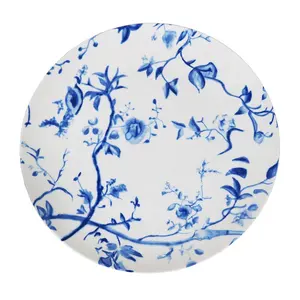 12-Zoll-Keramikplatten-Sets Geschirr Kunden spezifisches Geschirr aus feinem Porzellan mit blauem Weidenblatt-Design