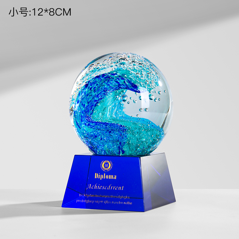 Base de cristal bleu-recommbottomation de directeur de magasin