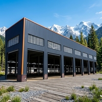 Usine industrielle en acier préfabriqué à grande surface avec revêtement métallique noir mat pour parcs industriels aux États-Unis, au Canada et au Brésil