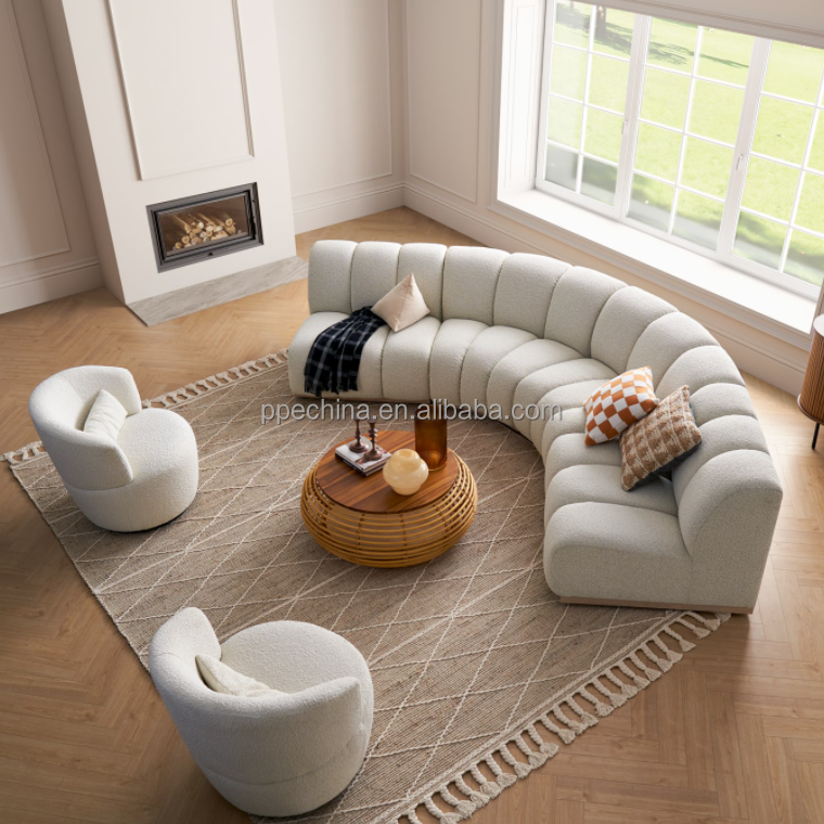 Living Room Modern Design Luxury  Furniture Sofa Home Furniture Curved Large Sectional Fabric Sofa For Home