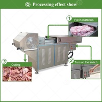 Machine industrielle de découpe et de broyage de viande congelée pour poulet, avec fonctions de découpe en cubes, de découpe en morceaux, de broyage de blocs et de floquage