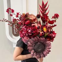 Lot en gros de fleurs artificielles en soie à tige unique, série de couleurs, pour arrangements floraux, idéal pour mariages, décoration de la maison et événements