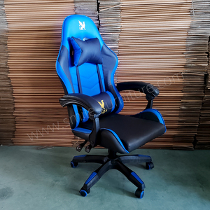 Chaise de bureau pivotante à dossier haut en similicuir, siège en cuir réglable, cadre en fer, base en nylon, repose-pieds, chaise de gaming chinoise - Product Image 1