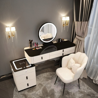 Luxe moderne minimaliste petite Table de maquillage miroir éclairé luxe nordique chambre coiffeuse intelligente sans fil maison salon