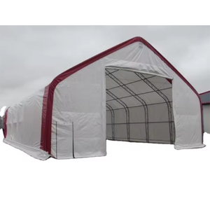 Tente portable à double structure en acier avec couverture en PVC, abri de stockage extérieur imperméable, garage métallique pour véhicules et équipements - Product Image 4