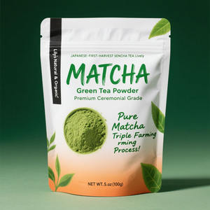 Bolsa de Embalaje de Polvo de Matcha Personalizada con Diseños Increíbles, de Aluminio, Resellable, Resistente a la Humedad - Product Image 4