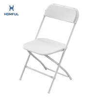 Chaise pliante en plastique HDPE HOMFUL 44x44x80cm, empilable, portable, pour événements, mariages, réceptions, vente en gros