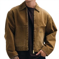 Veste utilitaire pour homme en laine épaisse imperméable avec poches zippées, col montant, streetwear d'hiver