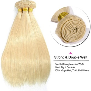 FH Venta al por Mayor de Cabello Humano Virgen en Trama, Cabello Indio con Cutícula Alineada, Paquetes de Cabello Lacio Rubio 613 - Product Image 2