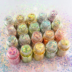 10g/Botella Lentejuelas Gruesas Arcoíris para Uñas, Polvo de Gel para Decoración de Uñas, Pegatinas de Purpurina para Uñas - Product Image 2