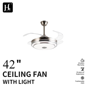 Modern designer crystal LED lamp retractable leafless electric cooling fan <b>remote</b> <b>control</b> <b>ceiling</b> fan hotel stainless steel - Product Image 2